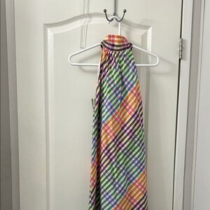 Colorful PlaidJ  Crew Halter Dress